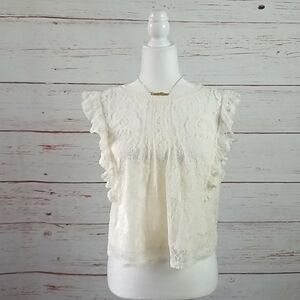 ZARA // sleeveless lace top with camisole liner